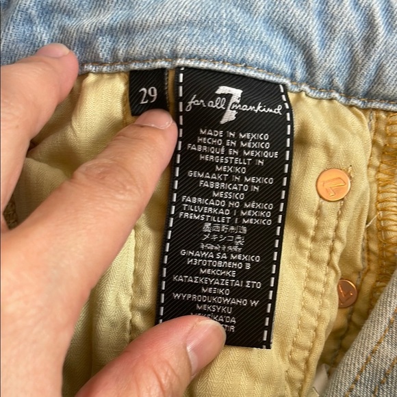 7 for All Mankind Blue Paper Bag Ankle Cropped Jeans with Fabric Tie Size 29 - Picture 8 of 10